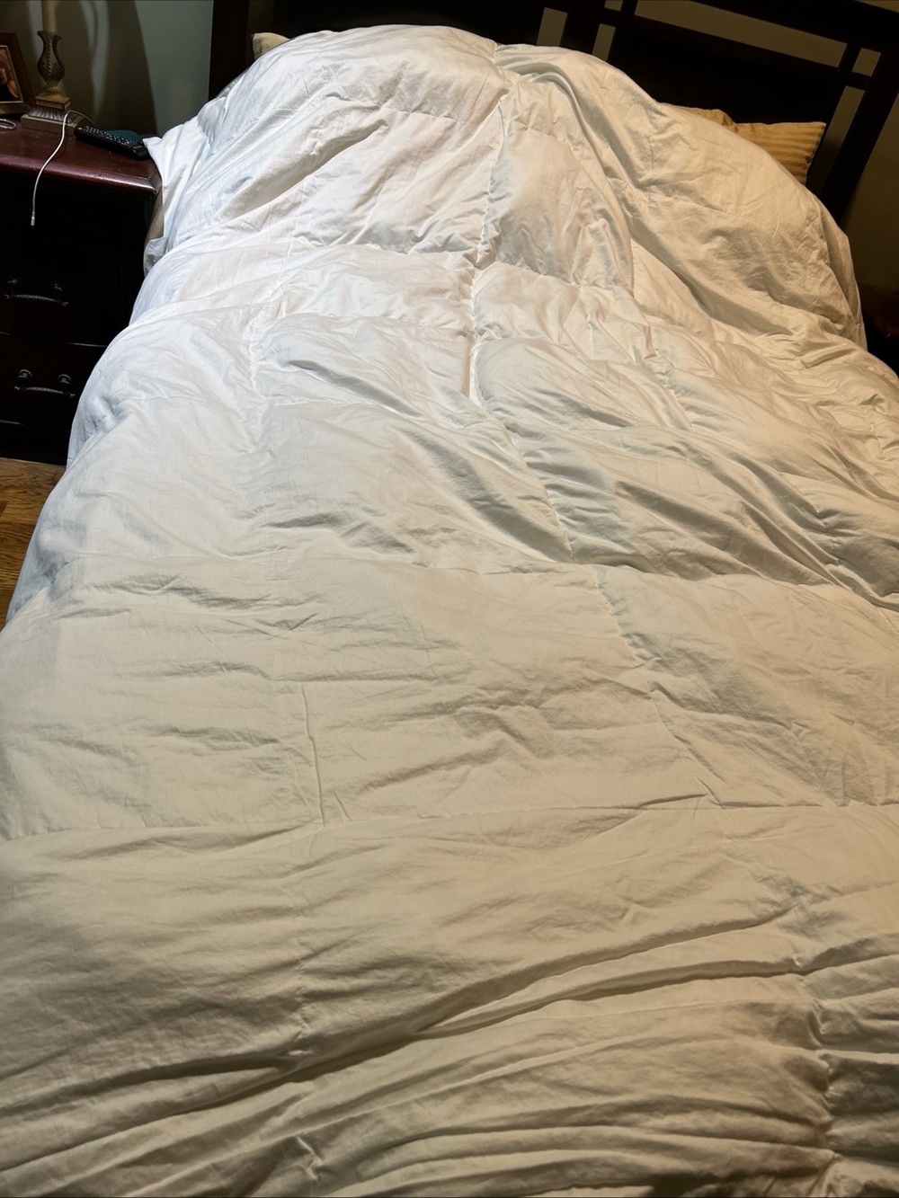 SHEEX 100% Down Comforter White Made In USA King 108x98 Warm Box Stitch